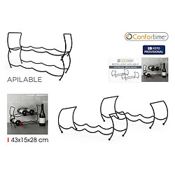 Range Bouteilles Confortime Noir 43 x 15 x 28 cm (8 Unités)