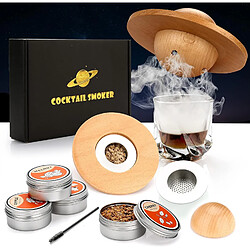 Vendos85 Kit Fumoir à Cocktail Saturne avec 4 Copeaux de Bois