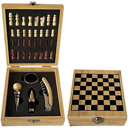 Vendos85 Coffret 4 pièces accessoires vin en bois poli
