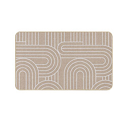 Douceur D'Interieur Tapis antidérapant imprimé design MODUL - 45 x 75 cm - Blanc et marron