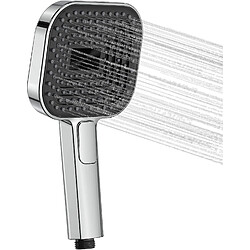 Vendos85 Pommeau de douche carré chromé haute pression 14,5 cm