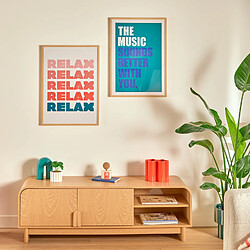 Atmosphera Affiche encadrée Relax - 50 x 70 cm - Corail