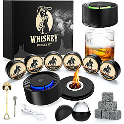 Vendos85 Fumoir à Whisky Électrique USB avec 6 Saveurs de Bois