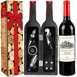 Vendos85 Coffret 5 pièces accessoires vin en forme de bouteille