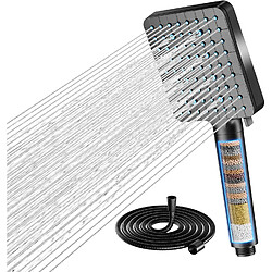 Vendos85 Pommeau de douche carré filtrant 20 étapes – Noir