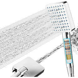 Vendos85 Pommeau de douche chromé 6+1 jets avec filtre 20 étapes