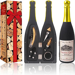 Vendos85 Ensemble d’accessoires vin 5 pièces en forme de bouteille
