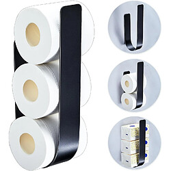 Vendos85 Porte-papier toilette mural noir adhésif 2-3 rouleaux