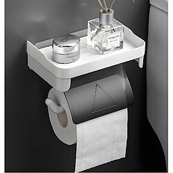 Vendos85 Porte-papier toilette plastique blanc et gris autocollant