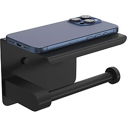 Vendos85 Porte-papier toilette acier noir autocollant moderne