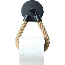 Vendos85 Porte-papier toilette corde chanvre style industriel noir