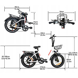Acheter velo electrique pliable DZ2030 - Moteur 1000W - batterie 16Ah - Autonomie 100km - avec pneus 20"*4.0 et SHIMANO 7 speed