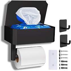 Vendos85 Porte-papier hygiénique mural 4-en-1 noir moderne