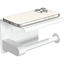 Vendos85 Porte-papier toilette acier blanc autocollant moderne