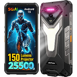 Ulefone Armor 34 Pro AI Smartphone Incassable 5G avec 150-lumens Projecteur Android 15 - 32Go+512Go 25500mAh 6,95"FHD+/120Hz 64MP Vision Nocturne/Camping Lampe/OTG