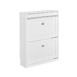 SoBuy Armoire à Chaussures 2 Abattants, Range 12 Paires, Blanche 