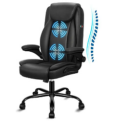 ALFORDSON Massage Bureau Chaise Ergonomique Direction Ordinateur Gaming Cuir PU Noir