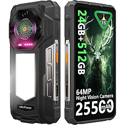 Ulefone Armor 33 AI Smartphone Incassable 5G Android 15 - 24Go+512Go 25500mAh 66W 6,95" FHD+ 120Hz 50MP+64MP - 1100LM LED/3-Slots/OTG/NFC