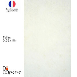 Decopine Papier Peint Intissé Blanc – Décor Floral 3D Embossé – 0,53 x 10 m – Sans Colle – Style Élégant