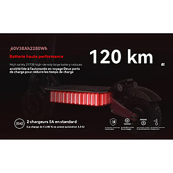 Trottinette électrique BOYUEDA S5 - Double moteurs 6000W - Vitesse 85km/h - batterie 60V 38Ah - autonomie 120KM écran intelligent pas cher