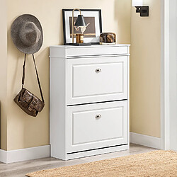 Acheter SoBuy Armoire à Chaussures 2 Abattants, Range 12 Paires, Blanche