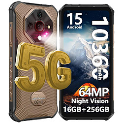 Ulefone Armor X16 Pro AI Smartphone Incassable 5G Android 15 - 16Go+256Go 10360mAh 6.56" 120Hz 64MP NFC - Or