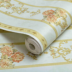 Decopine Papier Peint Intissé Ruban Royal Blue – Décor Floral 3D Embossé – 0,53 x 10m – Sans Colle – Style Élégant