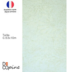 Decopine Papier Peint Intissé Vert Texturé – Effet Lin Naturel – Rouleau 0,53 x 10 m