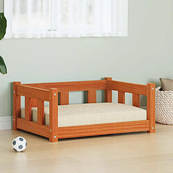 vidaXL Lit pour Chien Brun cire 65,5 x 50 x 28 cm Pin massif