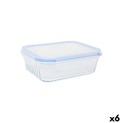 Boîte à lunch Quttin Textury Transparent Verre Borosilicaté Rectangulaire 1 L 1L (6 Unités)