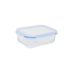 Boîte à lunch Quttin Textury Transparent Verre Borosilicaté Rectangulaire 600 ml (6 Unités)