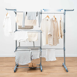 Avis Étendoir pliant vertical extensible avec roues Dolver XL InnovaGoods 30 Barres