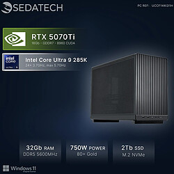 Sedatech Mini-PC Gamer Micro ATX • Intel Core Ultra 9 285K • RTX5070Ti • 32Go DDR5 • 2To SSD M.2 • Windows 11