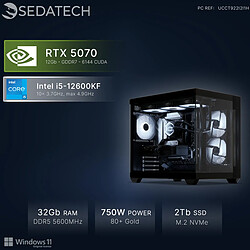 Sedatech PC Gamer, Intel i5-12600KF, RTX5070, 32Go DDR5, 2To SSD, Win 11