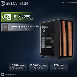 Sedatech PC Gamer, AMD Ryzen 9 9950X3D, RTX5090, 64Go DDR5, 2To SSD, Win 11