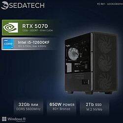 Sedatech PC Gamer, Intel i5-12600KF, RTX5070, 32Go DDR5, 2To SSD, Win 11