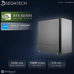 Sedatech PC Gamer, Intel i5-12600KF, RTX5070Ti, 32Go DDR5, 2To SSD, Win 11