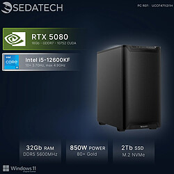 Sedatech PC Gamer, Intel i5-12600KF, RTX5080, 32Go DDR5, 2To SSD, Win 11