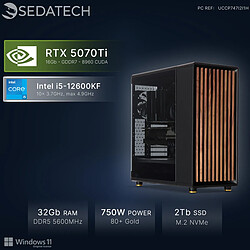 Sedatech PC Gamer, Intel i5-12600KF, RTX5070Ti, 32Go DDR5, 2To SSD, Win 11