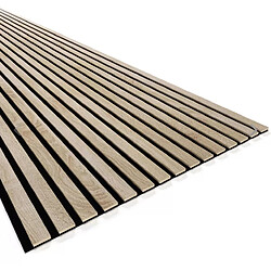 Protocole Home — Panneau mural à tasseaux acoustique en MDF et feutrine, Hauteur 278 cm x Largeur 60 cm.