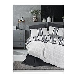 Ss Marque Parure de lit coton ranforcé rayée - Anthracite