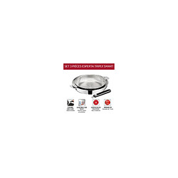 Lagostina set de poêles inox Esperta Triply - lot 2 + poignée pas cher