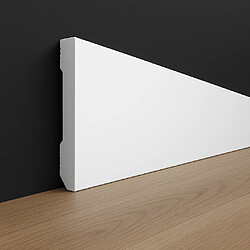PROTOCOLE HOME Plinthe polymère peignable 2400 x 100 x 14 mm, blanc mat, facile à poser pour décoration intérieure.