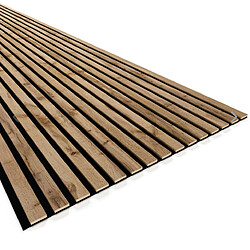 Protocole Home — Panneau mural à tasseaux acoustique en MDF et feutrine, Hauteur 278 cm x Largeur 60 cm.