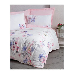 Avis Parure de lit coton ranforcé florale - Rose