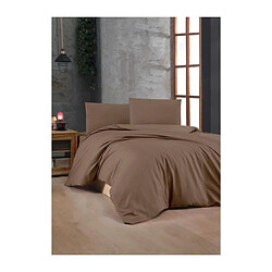 Parure de lit en coton renforcé - Marron