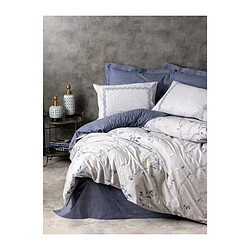 Ss Marque Parure de lit coton ranforcé 3 pièces - Bleu foncé