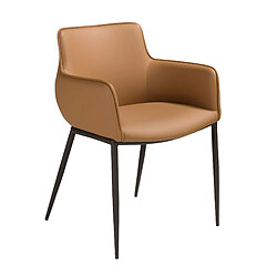 Angel Cerda Chaise similicuir marron