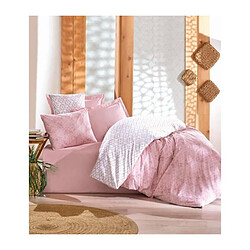 Parure de lit coton ranforcé 220x240 - Rose