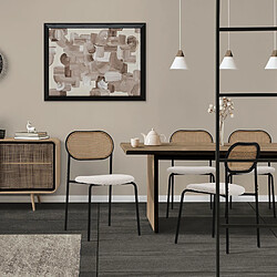 ML-Design Lot de 6 chaises de salle à manger beige assise rembourrée et dossier en rotin
